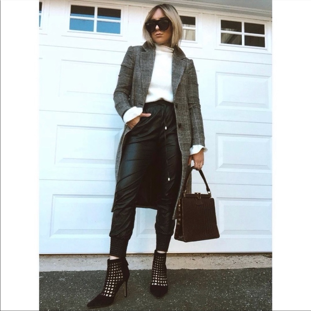 Plaid Chic Midi Length Blazer Jacket